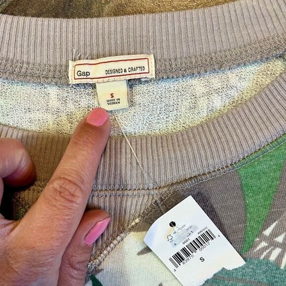 NWT Gap Sweatshirt Tunic Leaf Camouflage Top Small - Picture 7 of 12